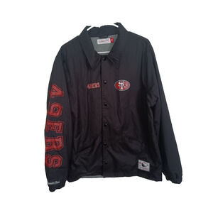 Mitchell & Ness NFL Throwbacks San Francisco 49ers Coach Jacket Black Size L